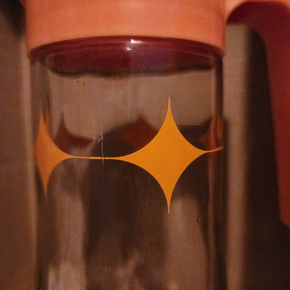 VTG MCM Anchor Hocking Orange Starburst Pitcher vibrant mid-century entertaining - Picture 7 of 9